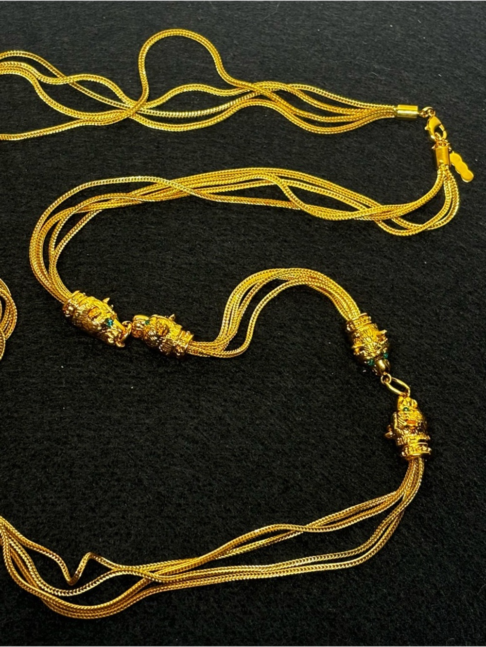 Camrose & Kross JBK Jackie Kennedy Panthers with Green Crystal Eyes Necklace